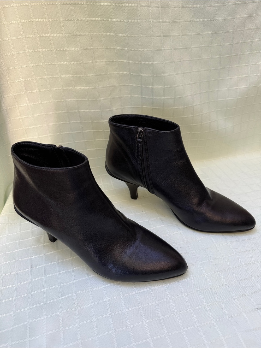 Prada Black Leather Pointed Toe Ankle Boots - Picture 6 of 10